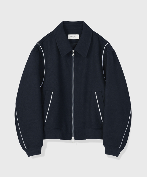 Шерстяная Varsity куртка с кантом DW — Navy