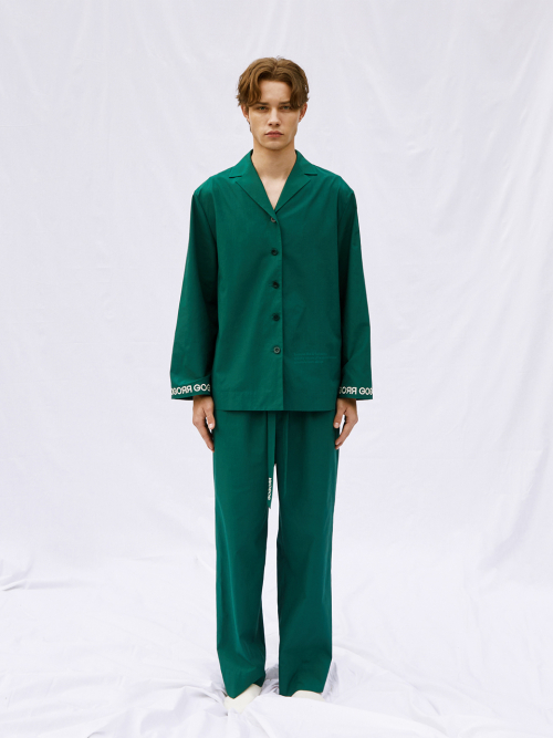 고고르르(GOGORR) Chest Logo Pajama Long Set _ Green - 사이즈 & 후기 | 무신사