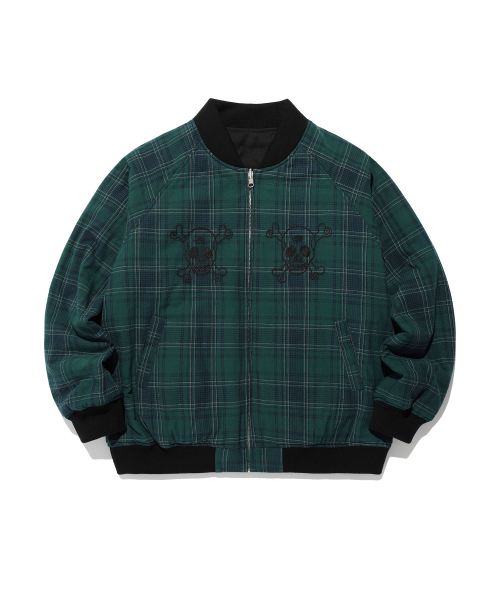 DRESSY CHECKERED SOUVENIR JACKET_BLACK(NG2EFUB931A)