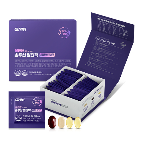 GNM자연의품격 [한팩에 종합비타민+밀크씨슬+알티지오메가3+루테인+코큐텐] GNM 올인원솔루션멀티팩 1박스