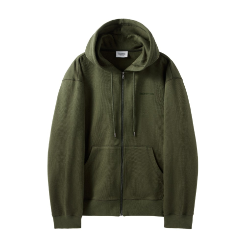 DIAGONAL JACQUARD HOOD FULL ZIP - OLIVE (P244UFT433)