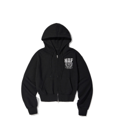 (W) HUF X REDDY PINNACLE UNIVERSITY HOODIE ZIP UP [BLACK]