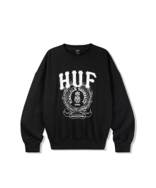 (W) HUF X REDDY PINNACLE UNIVERSITY CREWNECK [BLACK]