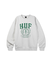 HUF X REDDY PINNACLE UNIVERSITY CREWNECK [WHITE MELANGE]