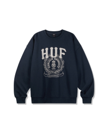 HUF X REDDY PINNACLE UNIVERSITY CREWNECK [NAVY]