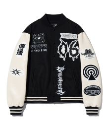 BB PATCHES VARSITY JACKET - BLACK