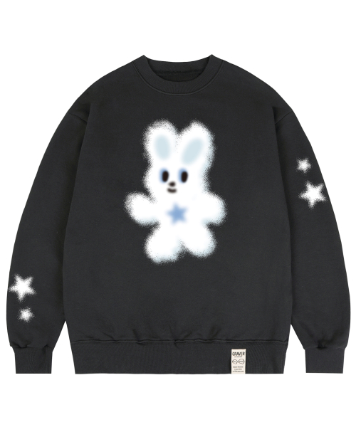 MUSINSA | GRAVER [UNISEX]Multi BUNNYS Man to Man_Charcoal
