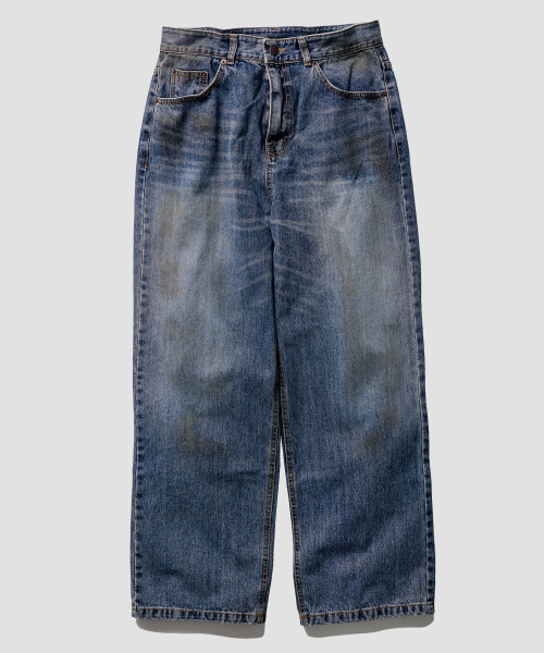 Джинсы с эффектом стирки и пропитки Vintage Blue JULP4669