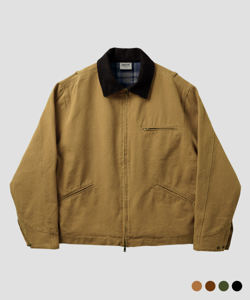 Плотная рабочая куртка оверсайз с варкой Beige SMOT4658