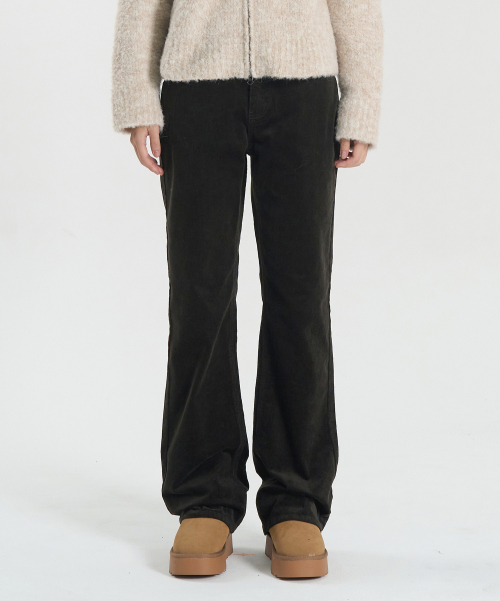 Свободные вельветовые брюки клеш W Winter (BROWN)