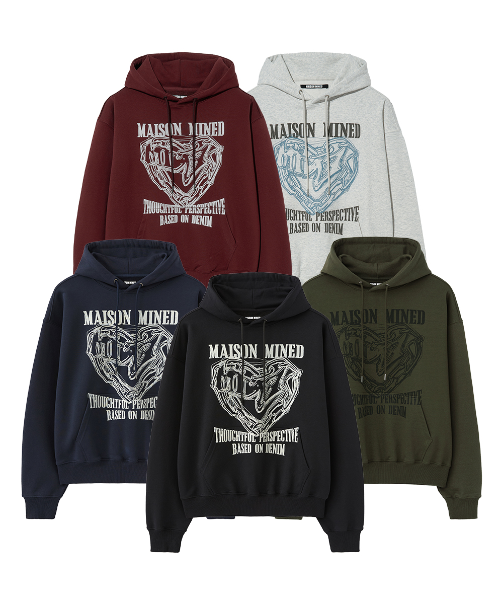 [8COLOR] DOODLE HEART HOODIE