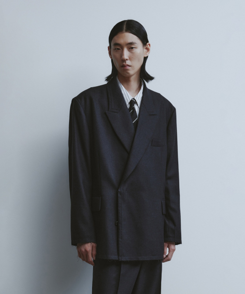 Oversized Double Breasted Jacket - Charcoal Grey