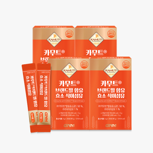 [GNM자연의품격] [역가수치 70만]카무트 효소 식이섬유 4박스(총120포) / 호라산밀 곡물 카뮤트효소 귀리 GNM자연의품격