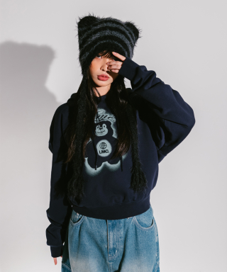 엘엠씨(LMC) WM SPRAY BEAR CROPPED HOODIE navy 상품 이미지