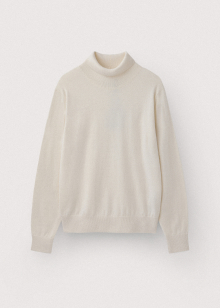 Pure merino wool turtle neck pullover_Ivory