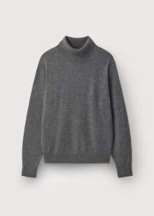 Pure merino wool turtle neck pullover_Smoky grey