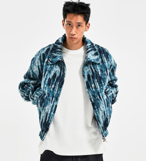 PATTERN BRUSHED JACKET синий