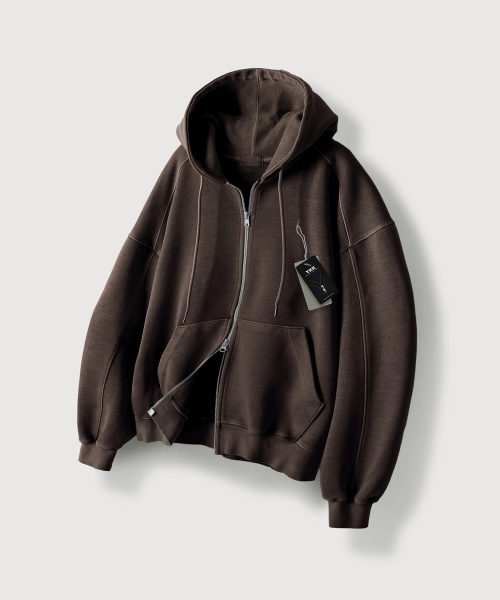Худи на молнии Pigment Heavy Sweat_Brown