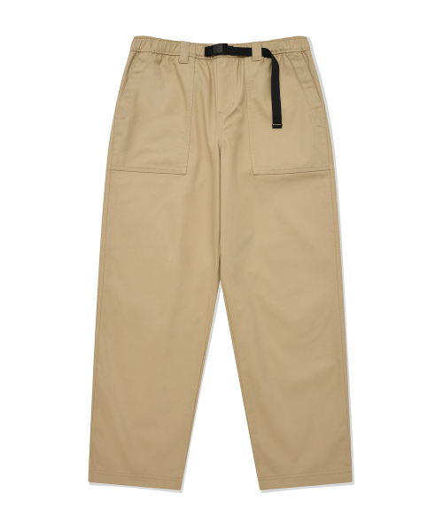 Хлопковые брюки с ремнем из стропы Beige
