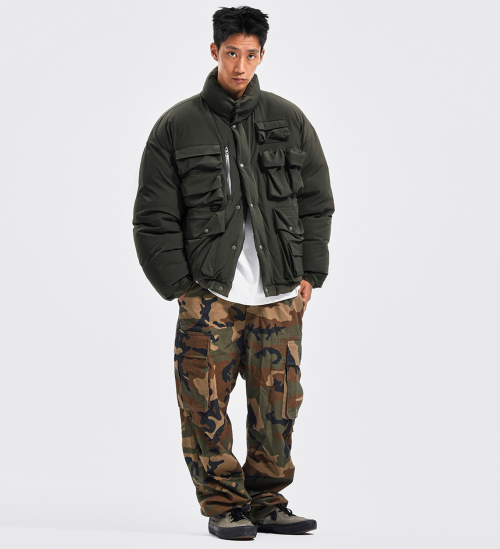 MULTI POCKET DOWN JUMPER KHAKI