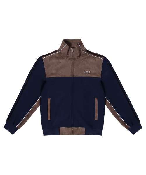 SUEDE SILVER LINE JERSEY JACKET [NAVY]
