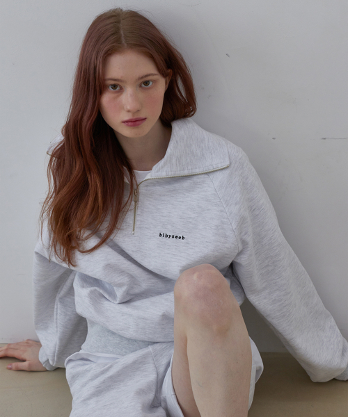 [SET] Свитшот на молнии + спортивные шорты White Gray