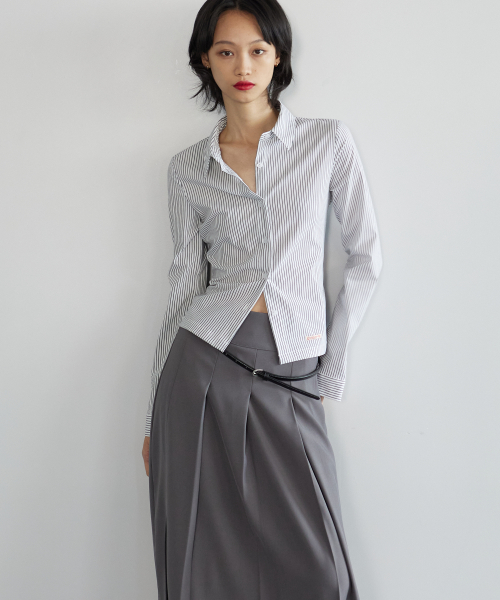 STRIPE SLIM FIT SHIRTS Кремовый