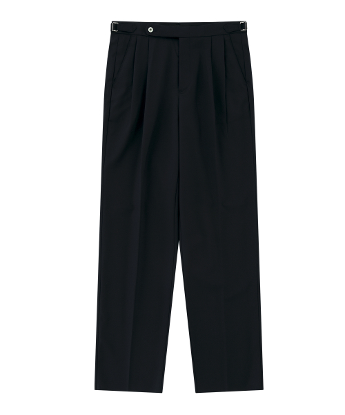 Wool Gabardine 2Pleats relaxed Брюки (Navy)