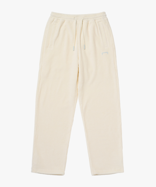CORDUROY STRAIGHT PANTS-CREAM