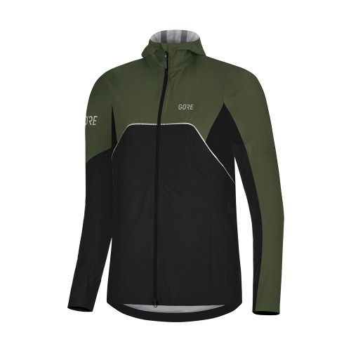 Женская ветровка R7 Partial Windstopper с капюшоном - Black Utility Green