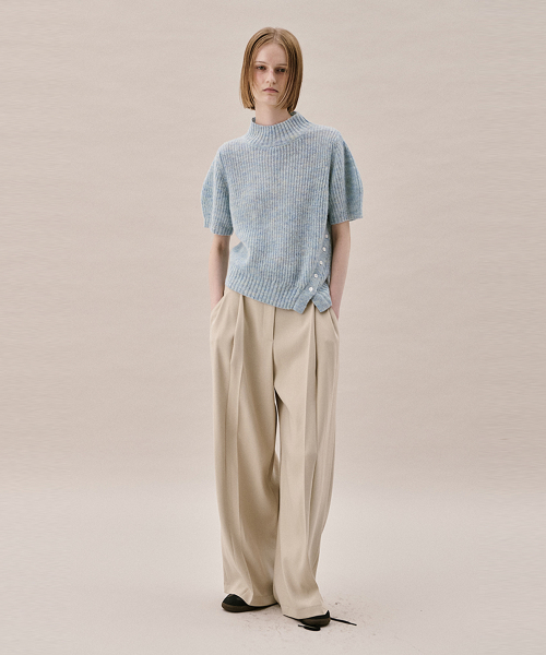 HALF SLEEVE SWEATER_SKY Синий MELANGE