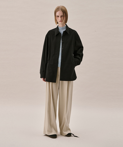COTTON BLEND OVERSHIRT_CHARCOAL