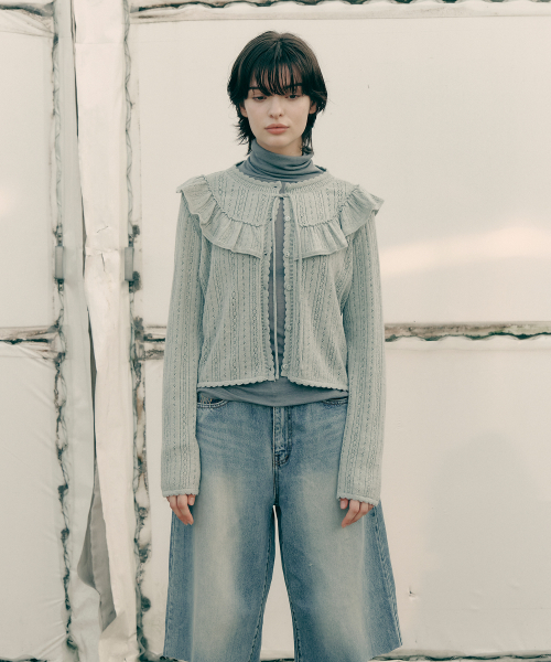 LACE FRILL CARDIGAN(MT)