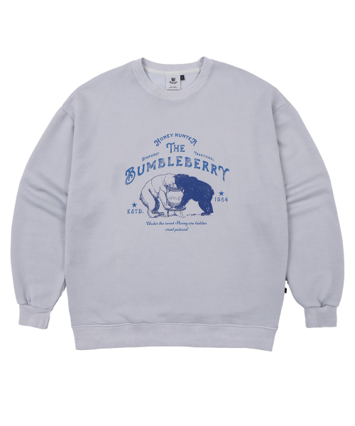 HONEY HUNTER PIGMENT SWEATSHIRT(BLUE GRAY)