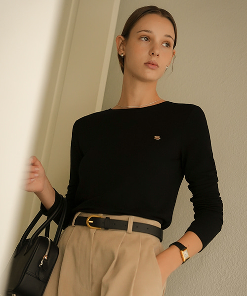 Basic soft lyocell T-shirt_Black