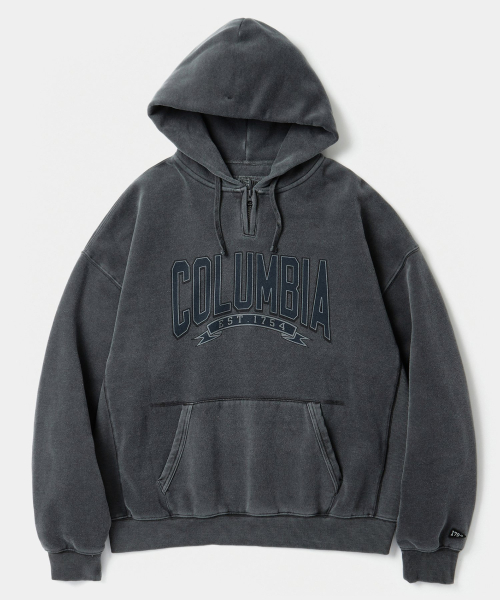 CU 80S VINTAGE H/FLEECE H/ZIP DYEING HOODIE Charcoal