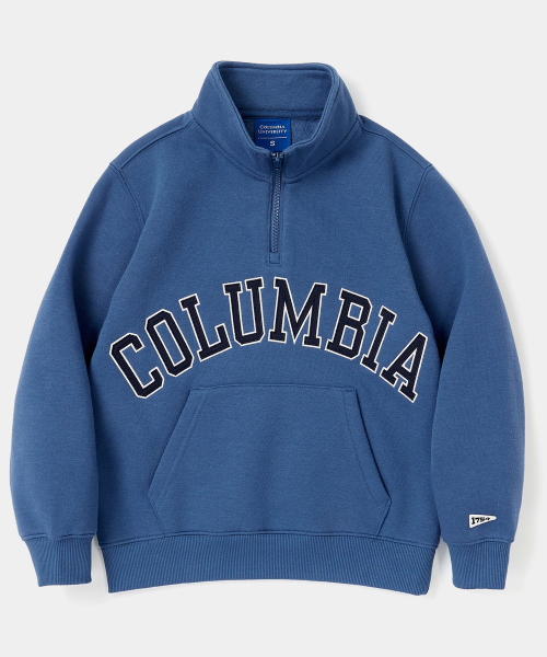컬럼비아 유니버시티(COLUMBIA UNIVERSITY) KIDS CU BIG ARCH HALF-ZIP SWEATSHIRTS 프렌치블루 - 사이즈 & 후기 | 무신사