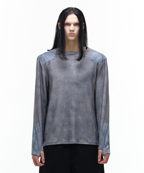 Op. 07 REDRUM PATCH KNIT DARK GRAY