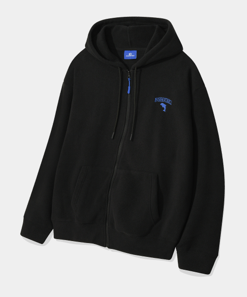 Флисовое худи на молнии Dolphin Chain Embroidered Black