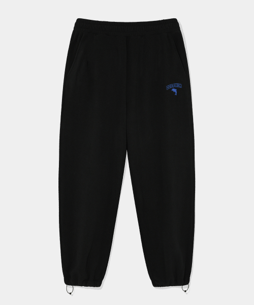 Флисовые брюки Dolphin с вышивкой и затяжками Black