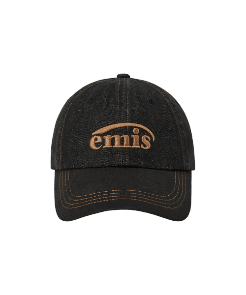 WASHED DENIM BALL CAP-GRAY/BLACK