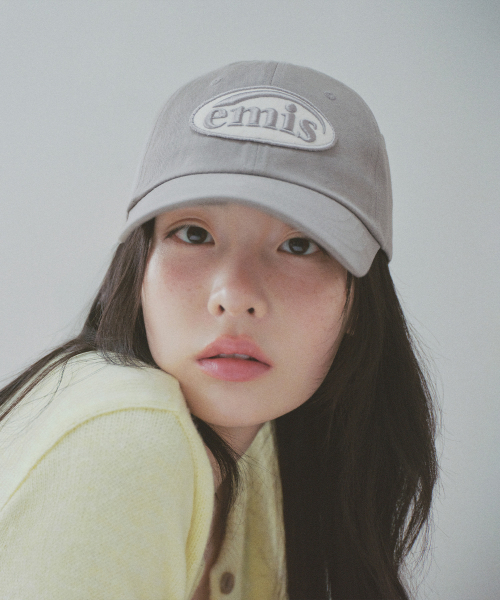 TONE ON TONE WAPPEN BALL CAP-GRAY