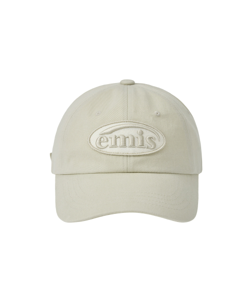 TONE ON TONE WAPPEN BALL CAP-BEIGE
