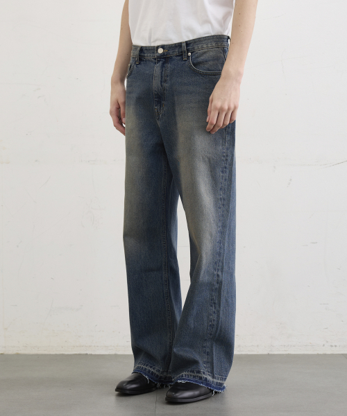 Полусвободные джинсы с разрезами Medium Blue