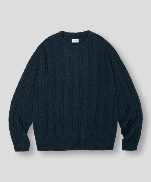 Круглый трикотажный джемпер Mellow, Navy