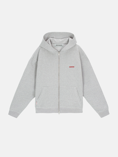 [UNISEX] STITCH POCKET ZIP UP HOODIE - GREY