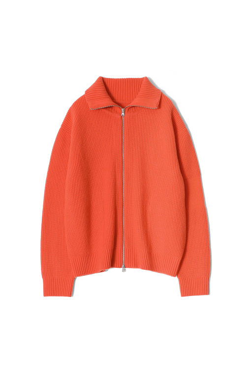 Marshall Full Zip Up Rib Knit Orange