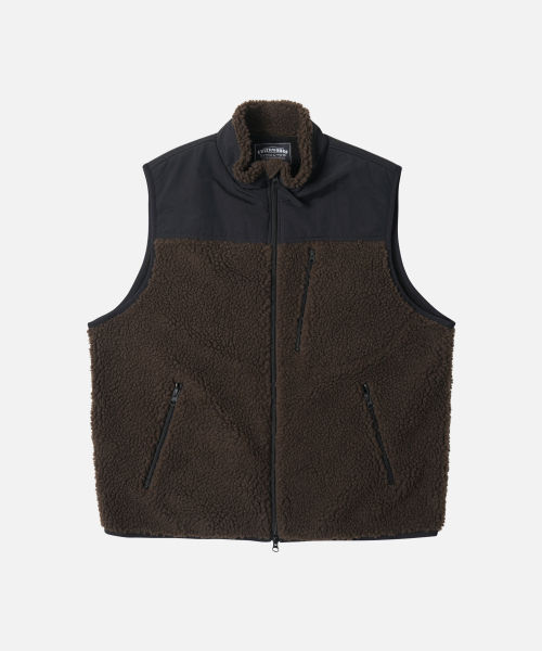 SNUG FLEECE VEST _ DARK BROWN