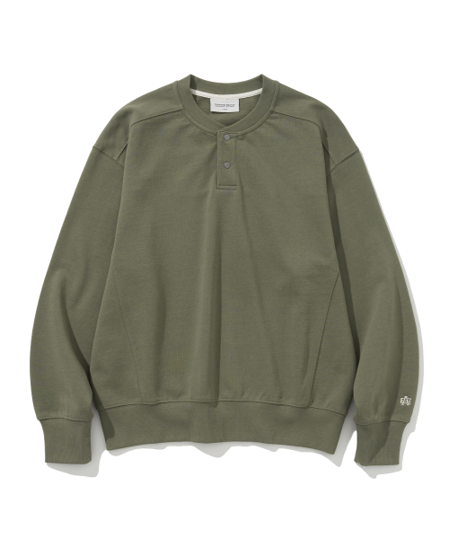 AE button snap sweatshirt olive