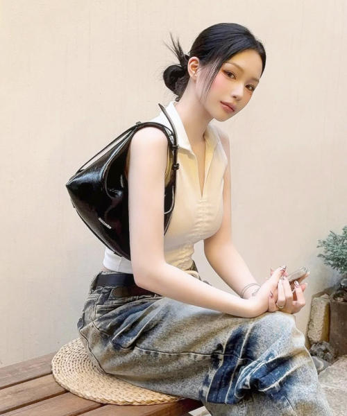 3way belted mini hobo bag_Black
